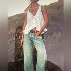 We The Free Sky Blue Straight Leg Jeans